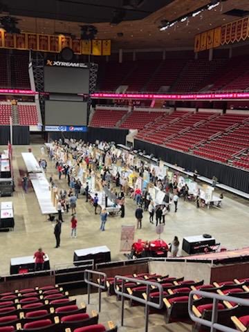 Senior judging during the Iowa State Science Fair in Hilton coliseum, Des Moines, IA