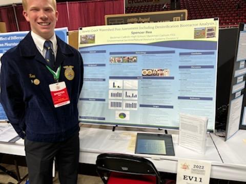 Senior judging during the Iowa State Science Fair in Hilton coliseum, Des Moines, IA