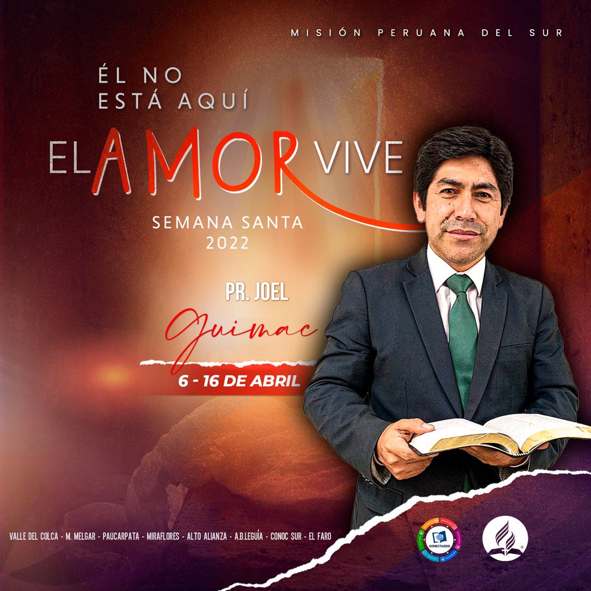 AdventistaAPSur's tweet photo. En la #MPS está todo listo para anunciar que “Él no está muerto” e impactar la vida de muchas personas. Del 6 al 16 de abril, participa junto a nuestros administradores de la #CaravanaEvangelistica porque #ElAmorVive. @presidenciadsa @EnzoChavez @DanielVillarE https://t.co/6VXJE1xkGd