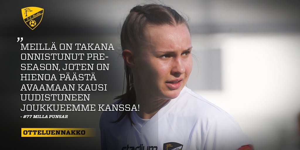 PIAN MENNÄÄN!

Kausi käynnistyy lauantaina! Honka vs PK-35 Esport Arenalla kello 16.00!

Kausikortit ➡️ fchonka.myclub.fi/flow/shop/prod…

Liput ovelta 5€, alle 18v maksutta!

Ennakko ➡️fchonkanaiset.fi/kausi-kayntiin…

Nähdään ottelussa!

📸: Juhani Järvenpää

#MeOllaanHonka #KansallinenLiiga