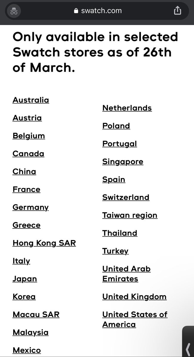 ICantSeeSharp's tweet image. ⁦@Swatch⁩ no moonwatch in South Africa? :(