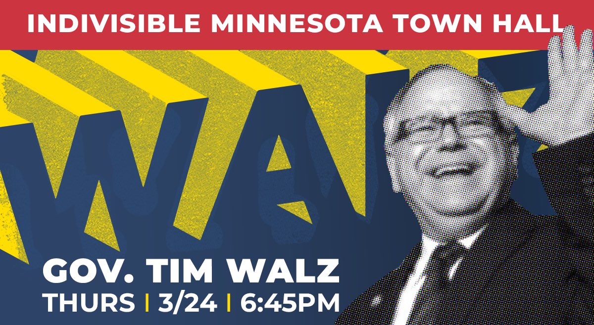 edinaindivis's tweet photo. Join us for a statewide online Town Hall with @GovTimWalz TONIGHT at 6:45pm. Sign up for the zoom link here: https://t.co/q28iICQsnI #indivisibleteam https://t.co/6nX3esu1Ds