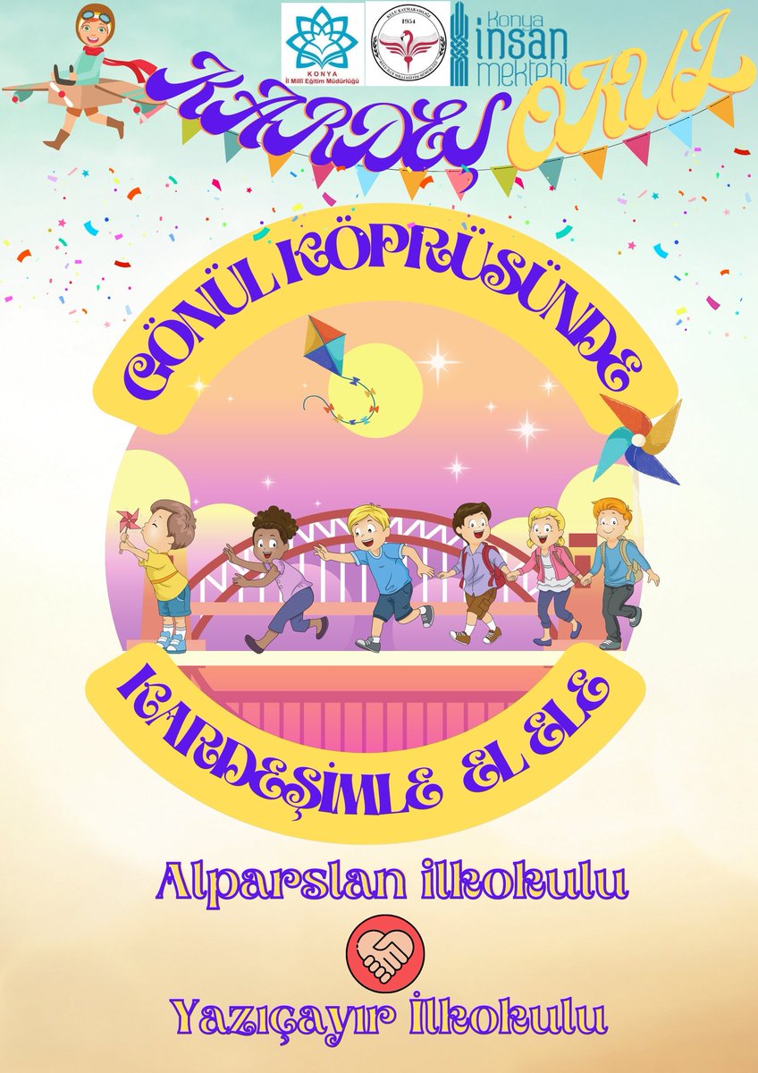 <a href="/SeyitAliBuyuk/">Seyit Ali Büyük</a> 
<a href="/konyamem/">Konya İl MEM</a> <a href="/servetal61/">Servet ALTUNTAŞ</a> 
<a href="/kuluilcemem/">Kulu İlçe Millî Eğitim Müdürlüğü</a> <a href="/CaglayanMehmett/">Mehmet Çağlayan🇹🇷</a> <a href="/BakirtasHac/">Hacı BAKIRTAŞ</a> <a href="/halilkoc3/">halil koc</a> <a href="/merve_yyy/">Merve</a> 
<a href="/insanmektebi/">Konya İnsan Mektebi</a>
Kardeş okulumuz Yazıçayır İlkokulu ile "Gönül köprüsünde kardeşimle el ele" slogani ile yola çıktık. İsbirligi ile hazırladığımız afiş çalışmamız.