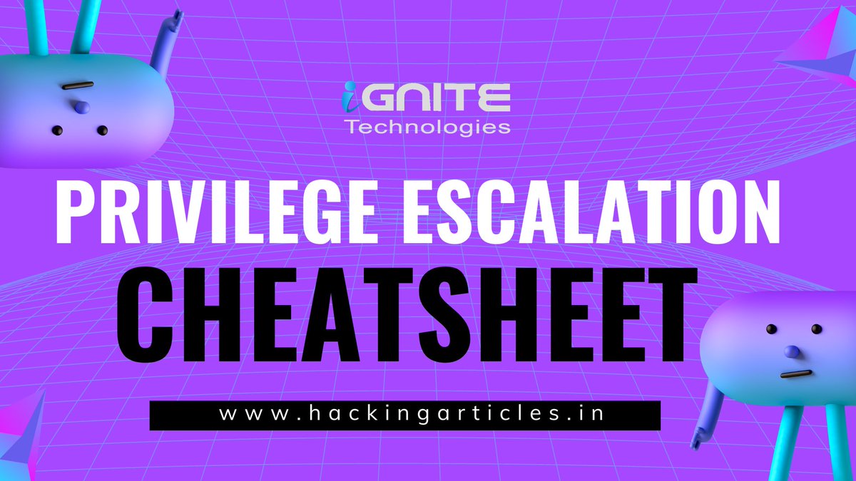 hackinarticles's tweet image. Best of Privilege Escalation Cheat Sheet for OSCP

github.com/Ignitetechnolo…

github.com/Ignitetechnolo…

#infosec #cybersecurity #cybersecuritytips  #pentesting #oscp  #informationsecurity  #cissp #CyberSec #networking #networksecurity #CheatSheet #infosecurity  #cyberattacks