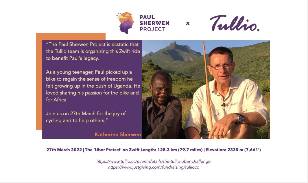 paulsherwenproj's tweet photo. Why not join the PSP x @tulliocc Uber Pretzel Zwift ride this Sunday, 27th March? This is @tulliocc's first charity ride and we're honored to be a part of it. 

#bikeride #charity #paulsherwenproject https://t.co/P7VeIQf1js