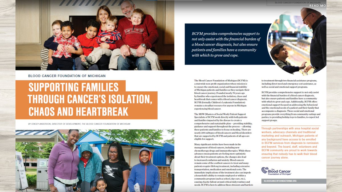 BCFMichigan's tweet photo. BCFM is a featured article on page 40 of the winter issue of BioMatters magazine! To read the article in full-size format, click here: https://t.co/LXrOtkj0XB 
#bloodcancersupport #biomatters #bloodcancer #multiplemyelomasupport #leukemiasupport #lymphomasupport https://t.co/ktem5XO8ud