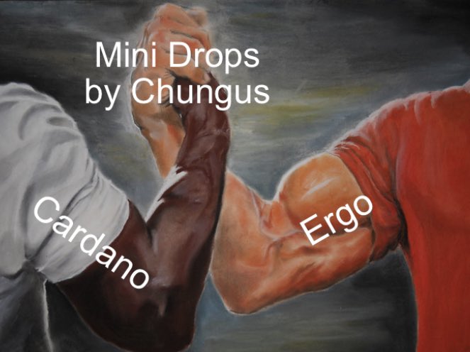 MiniDrops_ERG's tweet photo. 🚨Announcement🚨

Mini Drops will be minting on both Cardano and Ergo! Don’t worry each NFT is unique there will be no copies between blockchains! 

We have 18 OG left spots in the Discord!

https://t.co/bOwabAXxvK

#CardanoADA #Ergo #erg #ADA #nft https://t.co/RqQIQU7eLu