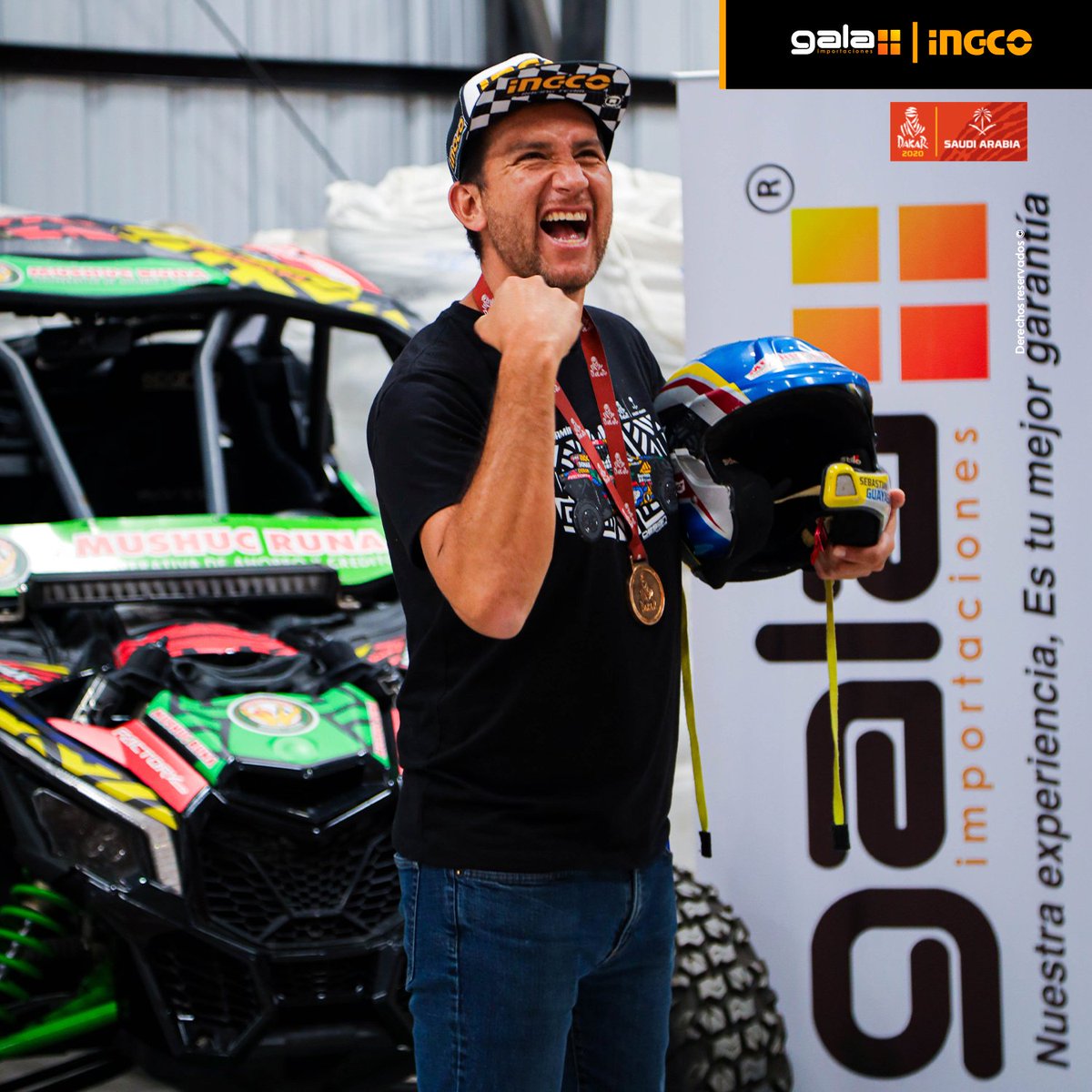 IngcoEcuador's tweet photo. Felicitamos a @sebasguayasamin  por su gran participación en la carrera más importante del mundo “DAKAR 2022” con el apoyo de Gala Importaciones®️ e INGCO®️
.
.
#sebastianguayasamin #ricardotorlaschi #galaimportaciones #ingcoecuador #ingcoglobal #ingcolatam #dakar2022 https://t.co/4Ukywm28gq