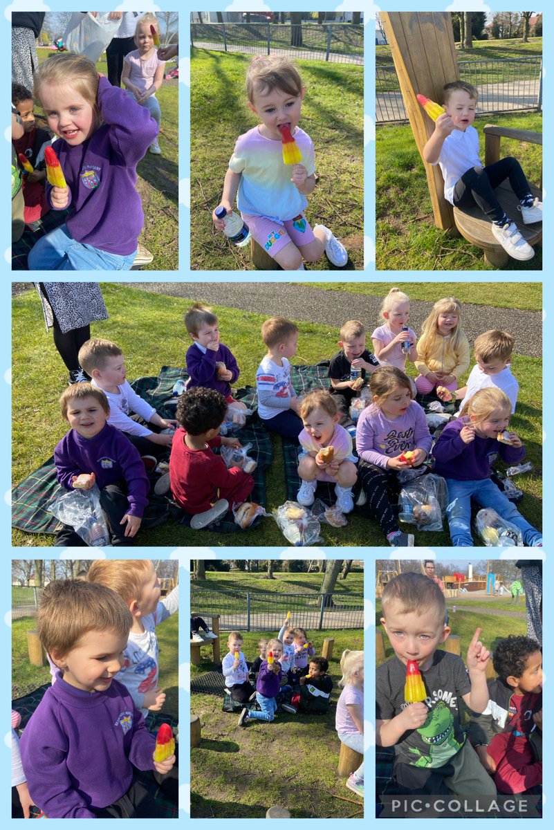 missallanBPS's tweet photo. Lots of smiles at the park today with the ❤️ and 💙 groups! We played, had a picnic lunch followed by one of our favourite stories, and even enjoyed ice lollies in the sun ☀️ @MissMarshallx92 @beanxnursery https://t.co/4IWCJMN55w