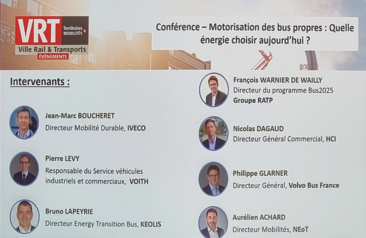 Échange intéressant ce soir sur l'évolution et les perspectives énergétiques dans les flottes de bus (et camion)organisée par <a href="/VRTmag/">Ville, Rail & Transports</a> .Large panel représentatif:constructeurs, financeurs,opérateurs, equipementiers: <a href="/groupekeolis/">Keolis Group</a> <a href="/VolvoGroupFR/">VolvoGroupFR</a> <a href="/ivecoargentina/">Iveco Argentina</a> <a href="/RATPgroup/">RATP Group</a> NeOT &amp; HCI