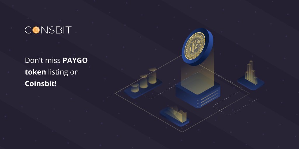 💥 Dear users, we are glad to announce that PAYGO token from will be available on Coinsbit on 25.03.2022!

💵 Pair:
PAYGO/USDT
PAYGO/BTC

✅ To get more info: facebook.com/coinsbit.io.cr…