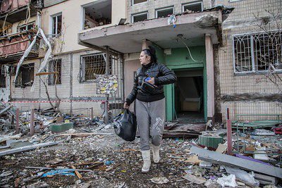 Manalfouani's tweet photo. Today marks one month of war on #Ukraine and the largest human suffering since WWII continues in Europe! No one should ever live this. No one should feel this devastation and distress. Peace must prevail for the people of 🇺🇦 and the 🌎 https://t.co/6LxQ2CHlKB