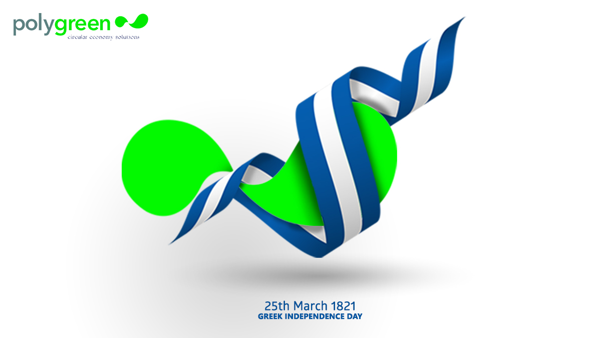 PolygreenLTD's tweet photo. «201 years of Greek Independence are being celebrated today. At @Polygreen we salute this special day and join our voice with Greeks all around the world with a wish for a more sustainable future.» #GreekIndependence #25March #Polygreen #CircularEconomy #NothingInExcess https://t.co/CNlgWAhDfk