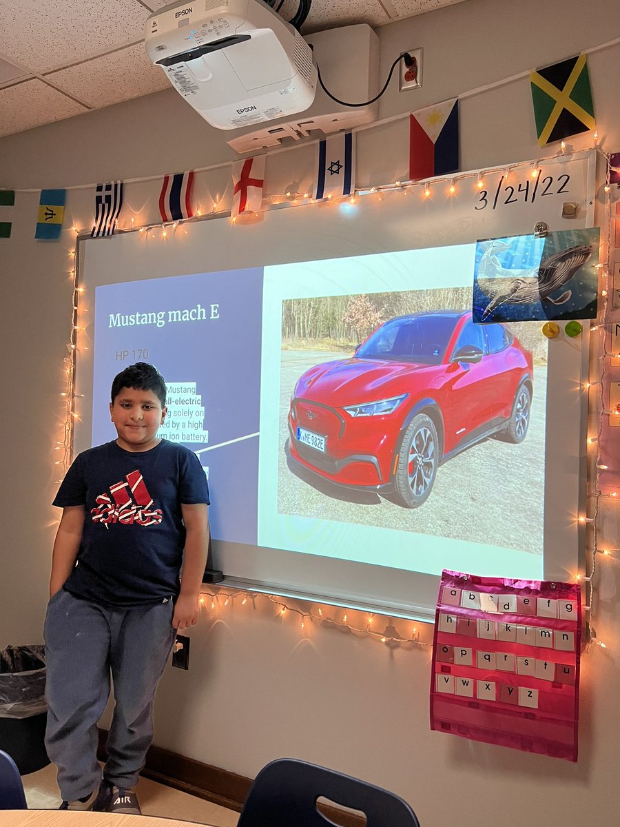 ENLwMsFall's tweet photo. My student made a car presentation and wanted to present it to the class today. 🚗🚙 I am so proud of him! Thank you @LCSDtechcoach for your Google Slides instruction earlier this school year. It made an impact &amp; helped build the students’ confidence and presentational skills!😊 https://t.co/abUeHtwpEC