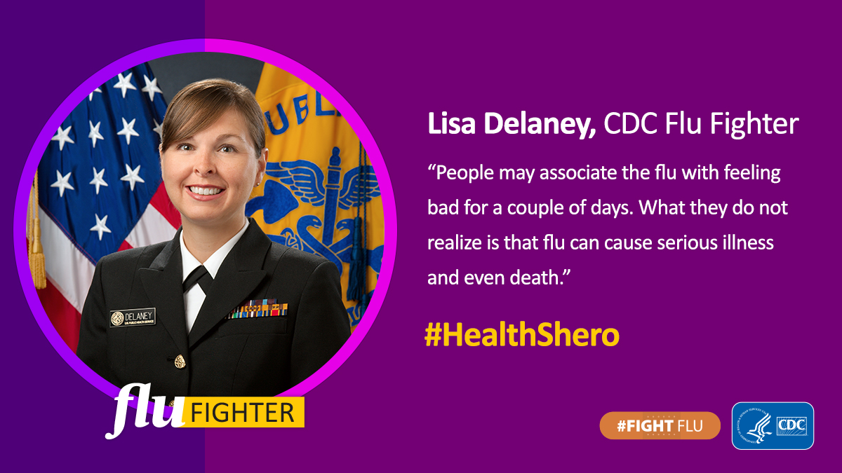 CDCFlu's tweet photo. Meet #FluFighter Lisa Delaney, Director of the Emergency Response and Preparedness Office at @NIOSH. Read more about #HealthShero Lisa and her work to #FightFlu: https://t.co/Ki43TAz2gh https://t.co/uGwkBcFaKL