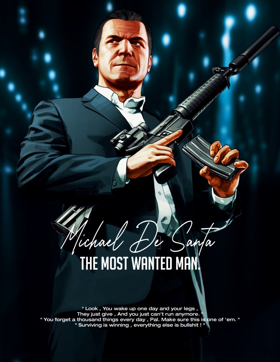chrisdevilboss's tweet photo. Custom made poster by me. 
#MichaelDeSanta #GrandTheftAutoV #GTA #NedLuke https://t.co/RfFTjS8TaL