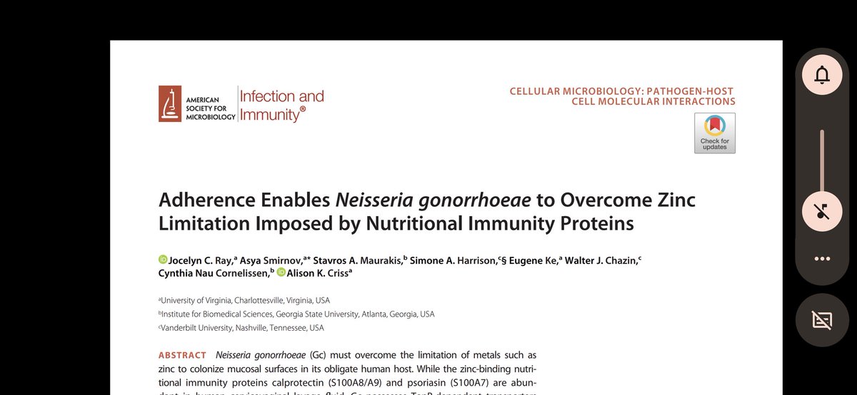 soupvector's tweet photo. It doesn't get much better than watching your daughter's @JocelynCRay [successful] thesis defense talk, days after her paper is published. I learned a lot about #nutritionalimmunity! Deep thx to great mentor &amp; scientist @AlisonCrissUVA and @UVaMSTP

https://t.co/mCP6Mh26AK https://t.co/hOEzUWOehd