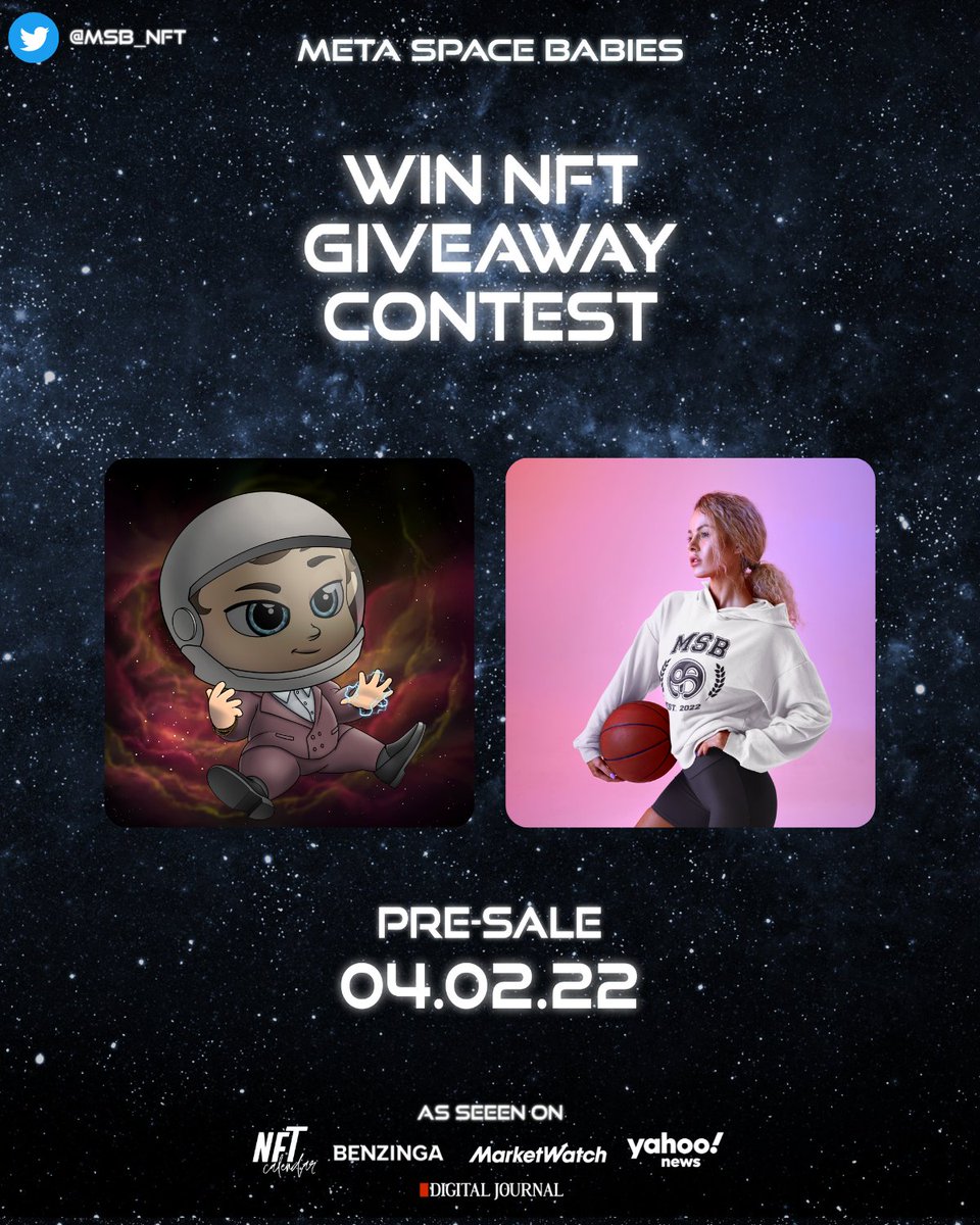 8 days until pre-sale #MINT!
- Twitter Spaces #AMA Mar 27. Info down below 👇
- New Discord Giveaway! Giving away 2 NFTs!

5xWL #giveaway everyday until mint! To enter:
Follow <a href="/MSB_NFT/">Meta Space Babies NFT</a>, like &amp; retweet this post!

 x.com/i/spaces/1kvJp