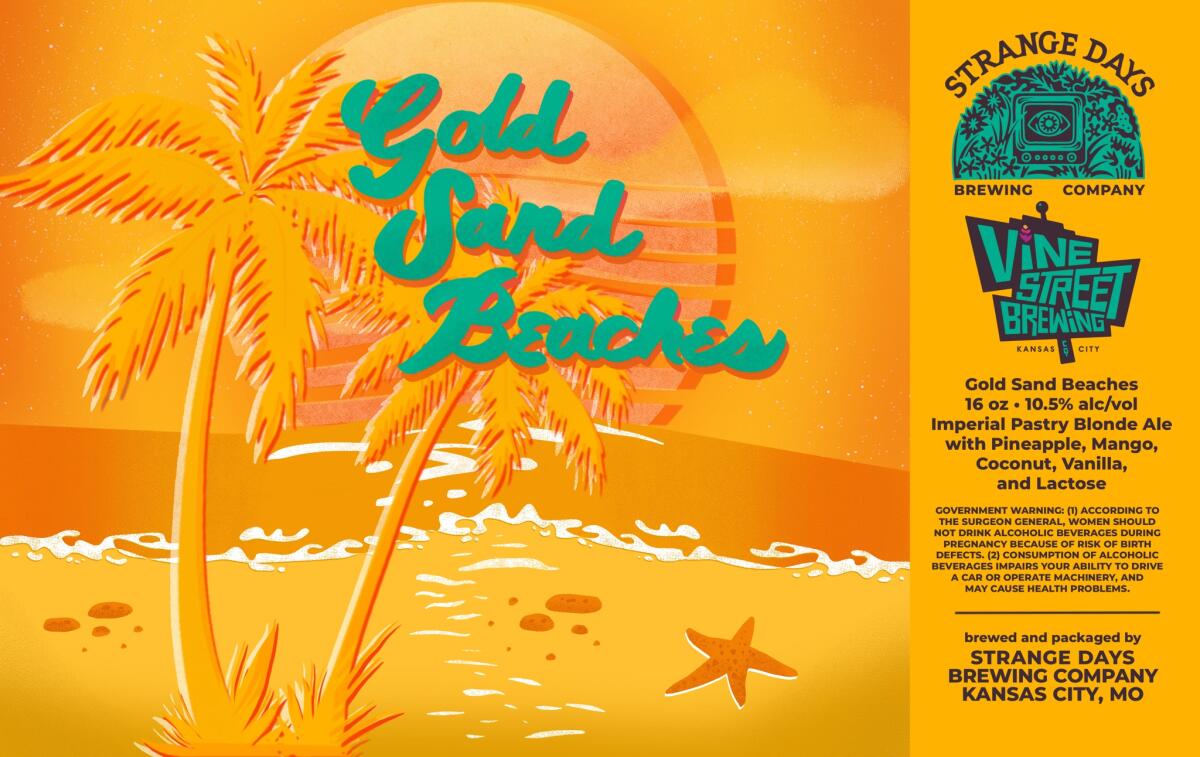 New collab release 🚨 Gold Sand Beaches. 🍍🥭🥥 

👉🏾 Drops this Saturday at <a href="/StrangeDaysBeer/">Strange Days Brewing Co.</a>. Grab a cold one with us or take a six pack to go.

If you know <a href="/MFDOOM/">DOOM</a>, please send him an invite!