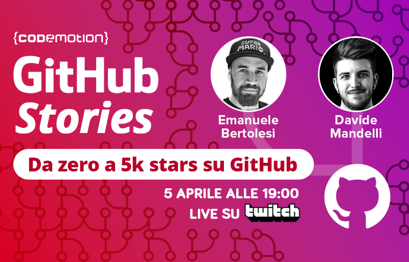 📢 I’m honored to announce that I’ll be the first guest of the fresh new @CodemotionIT format '#GitHub Stories”! In this exciting new series of talks hosted by my good friend @kasuken I’ll discuss how I went from 0 to around 5k stars on GitHub with #Fakeflix, my OS project. 👇