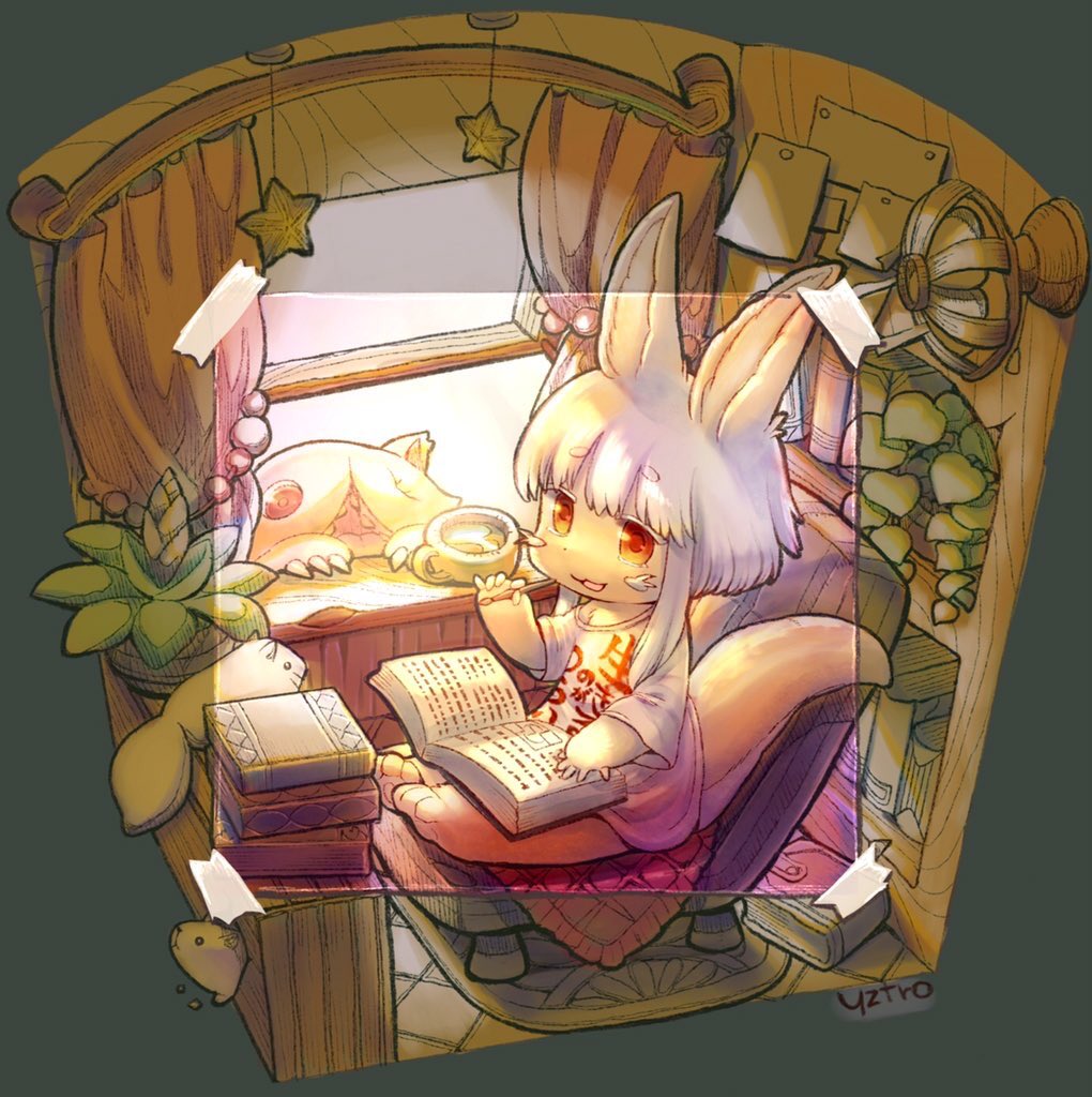 nanachi (made in abyss) 1other book animal ears furry tail window whiskers  illustration images
