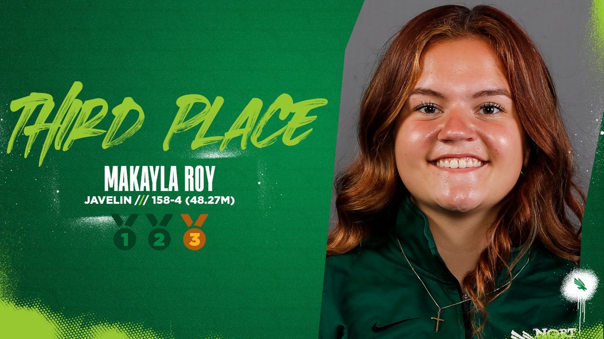 Freshman Makayla Roy records a 𝙥𝙚𝙧𝙨𝙤𝙣𝙖𝙡-𝙗𝙚𝙨𝙩 mark to place third in the javelin!

🥉 158-4 (48.27m)

#GMG ✘ #TexasRelays