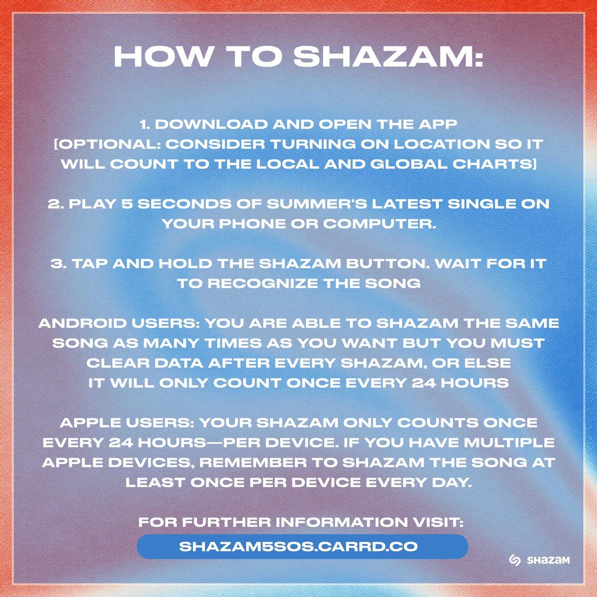 unpredictacal's tweet image. Shazam, Shazam, Shazam #COMPLETEMESS by @5SOS!

Instructions in the graphic below, more details here: shazam5sos.carrd.co