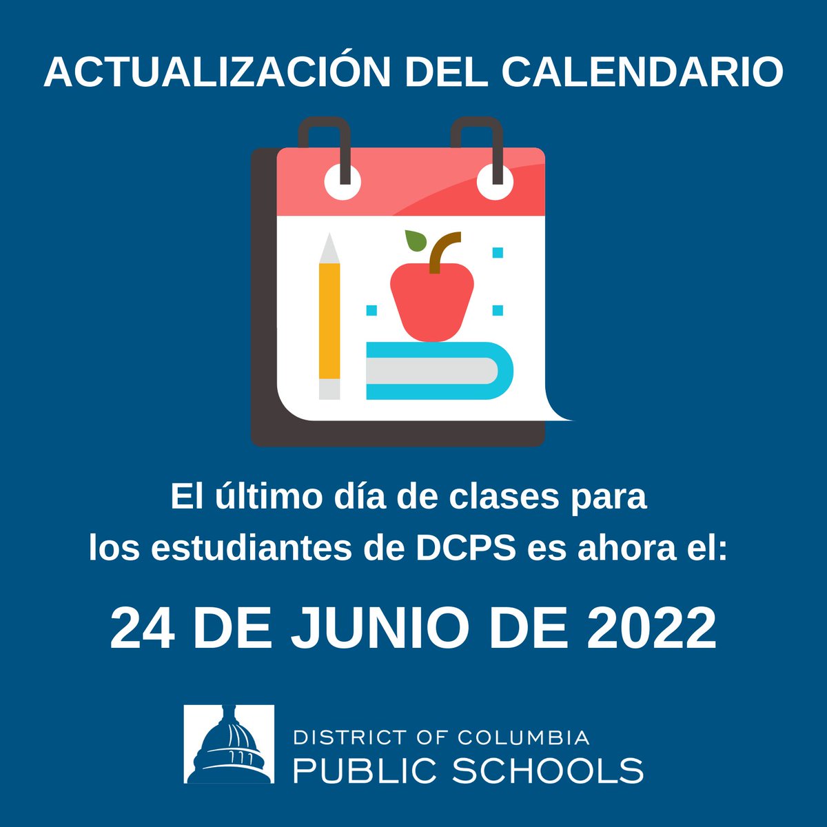 🗓️ DCPS Calendar Update 🗓️ 

The last day of instruction for students this school year will be Friday, June 24. dcps.dc.gov/page/dcps-cale…