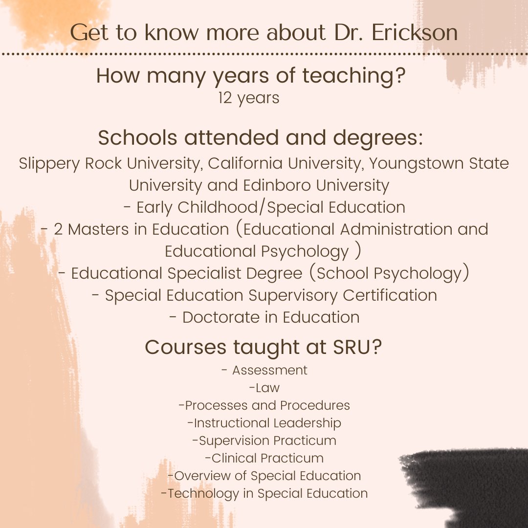 SruSped's tweet photo. Today we are featuring Dr. Erickson! https://t.co/Q7GV195w15