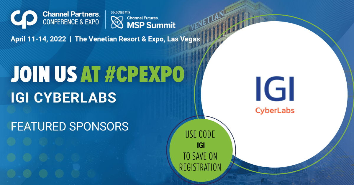 nodeware's tweet photo. Today is the last day to get a FREE Channel Partners Expo Pass with code "IGI"!  Our code also works for a discount on the full Conference Pass—see details here: https://t.co/EO8aYMzBQR #CPexpo #ChannelPartners #MSPSummit #nodeware https://t.co/GLL3lMnT2S