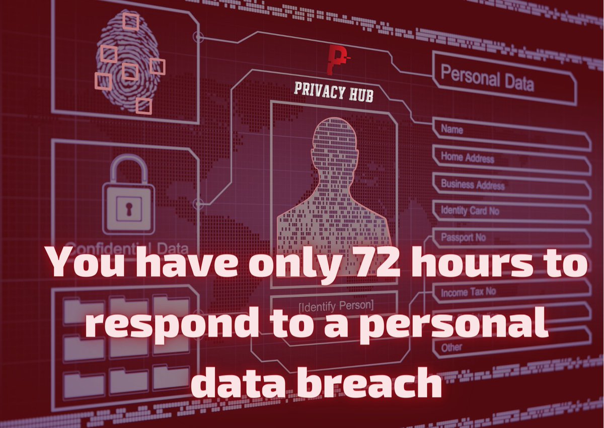 2ProtectPrivacy's tweet photo. 📌Did you know that you have only 72 hours to respond to a #personaldata breach?

Here are some steps you have to take: 

❌Don't panic!
‼️ Contain
🔎Analyze
🥊Protect 
✍️Report

More info: https://t.co/OoxQ2hjs0N https://t.co/Lo3H3LCD4p
