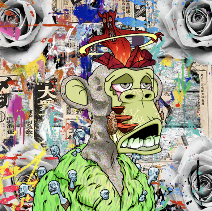 👑Honorary Collection Announcement👑

Honorary #2: @DiscoverXnft 
Master of Twitter threads and shitpost extraordinaire. This one goes out to the NFT degen himself, ThreadGuy.eth. The Tokyo Poster and Quad Rose Stencil make his MAYC #7450 pop w/ contrast.

bit.ly/3JFR0L0