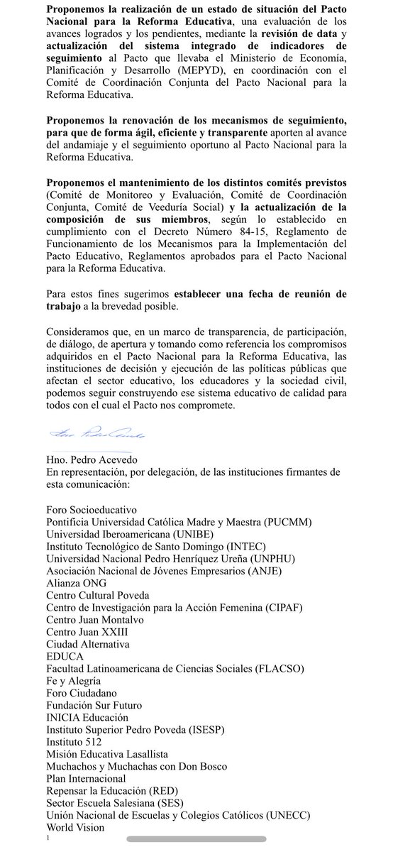 Centrojuanxxiii's tweet photo. El día de ayer se llevó a cabo la Asamblea Plenaria del Pacto Nacional para la Reforma Educativa 2014-2030. Junto a otras organizaciones de la sociedad civil, hemos depositado una comunicación con la que proponemos soluciones a los males que afectan la educación dominicana. Ver: https://t.co/FKmKH8aGWE