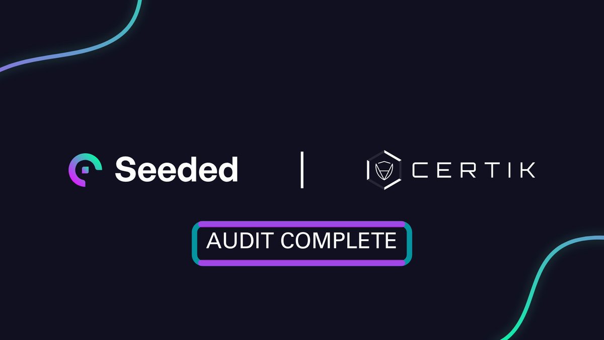 seedednetwork's tweet photo. 🔥 Audit complete
✅ The @CertiKTech audit of the #SeededNetwork project is complete. You can now access a detailed report of the fact and figures on the projects' security
🔗Click here to read: https://t.co/5nImpoB3f7 https://t.co/OAfOMqKuAE