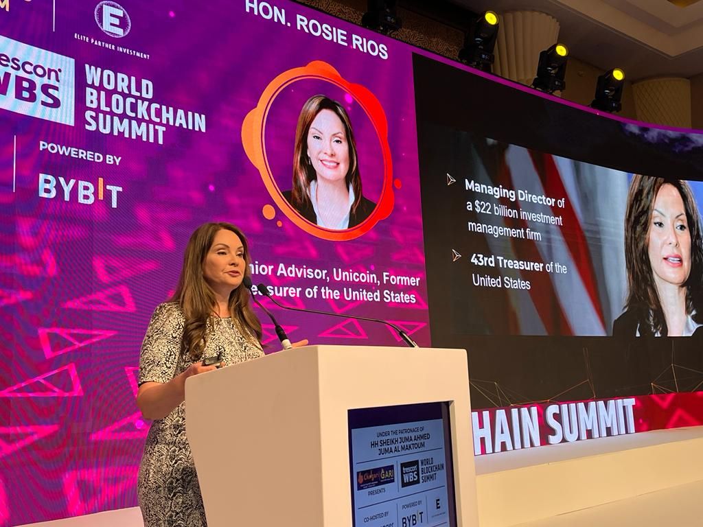 We are thrilled with the launch of Unicoin (<a href="/Unicoin_News/">Unicoin</a>) in Dubai at the #WorldBlockchainSummit

Our very own Unicorn Hunter-and newest board member- <a href="/RosieRios/">Rosie Rios</a> rocked the stage.

Are you ready to revolutionize the crypto world?

Join us! ->unicoin.com

@tresconwbs