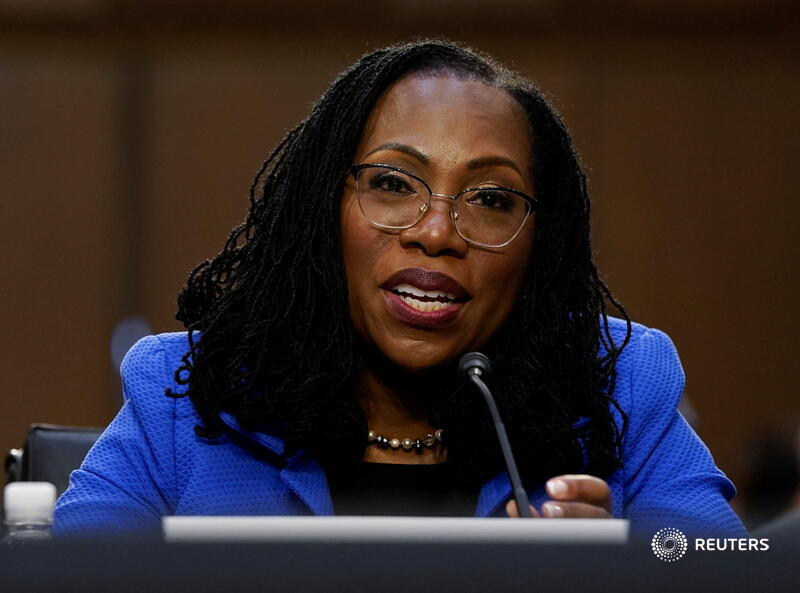 Reuters's tweet photo. U.S. Senate Republican leader Mitch McConnell said he will vote against the nomination of Ketanji Brown Jackson to the Supreme Court. But if Democratic senators remain united, Jackson will get the job regardless of how Republicans vote https://t.co/Tu7pczMfap https://t.co/R02hszaHPO