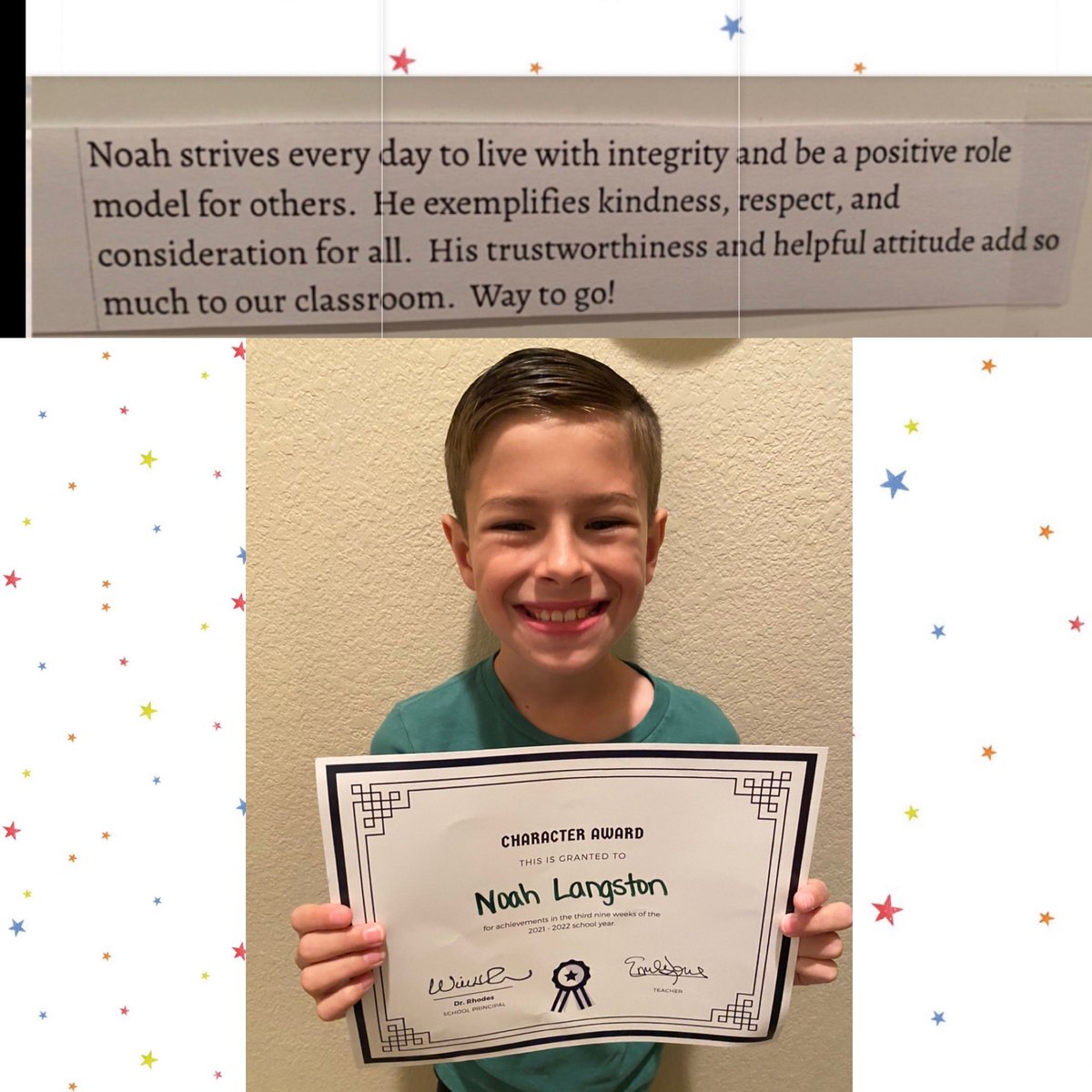 So proud of my sweet boy!💙@MsWilkinsonBES @EmJonesELAR <a href="/BryantElem/">Bryant Elementary</a>
