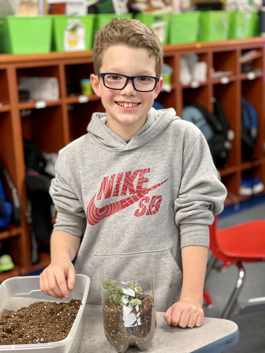MendyGehrt's tweet photo. My class enjoyed planting cylinder gardens today as we’ve been learning how to be eco-friendly! We’ll be watching for condensation and watching our plants grow. #SGES323 https://t.co/z0HVezarWH