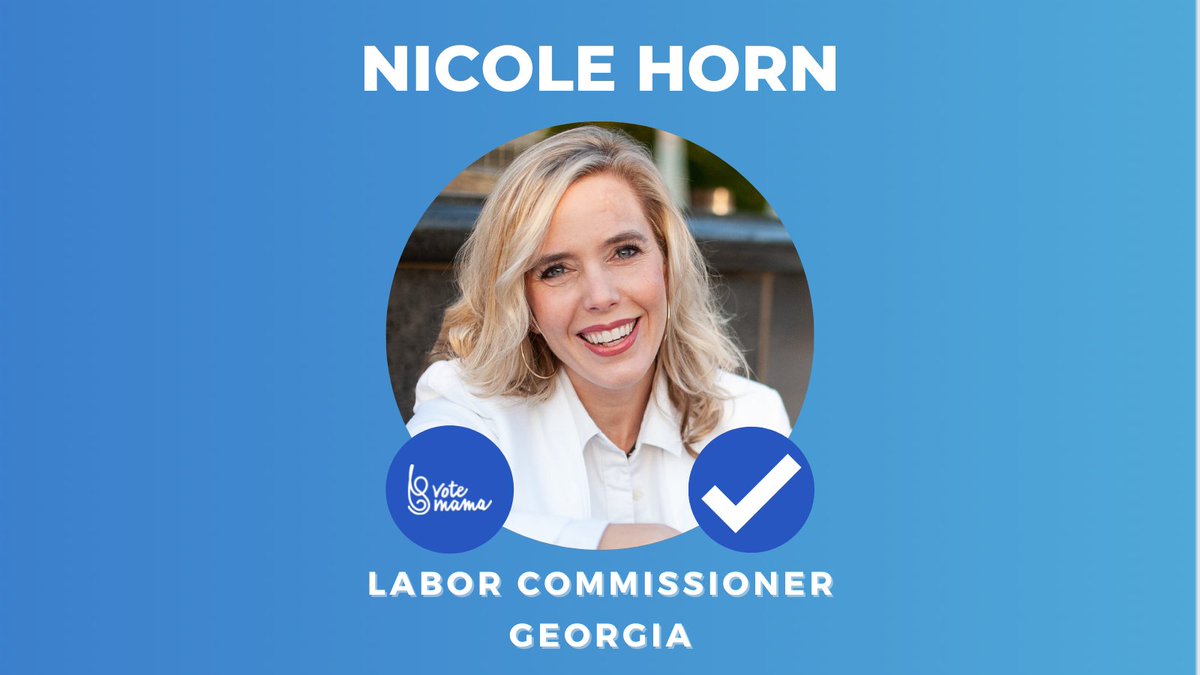 .<a href="/NicoleHorn4GA/">Nicole Horn</a> is a former small business owner and the daughter of a lifetime union member. She understands that a strong and supported workforce is critical to Georgia’s future, she’ll ensure that the Department of Labor meets the needs of GA families.
 
Let’s #ElectThisMama!