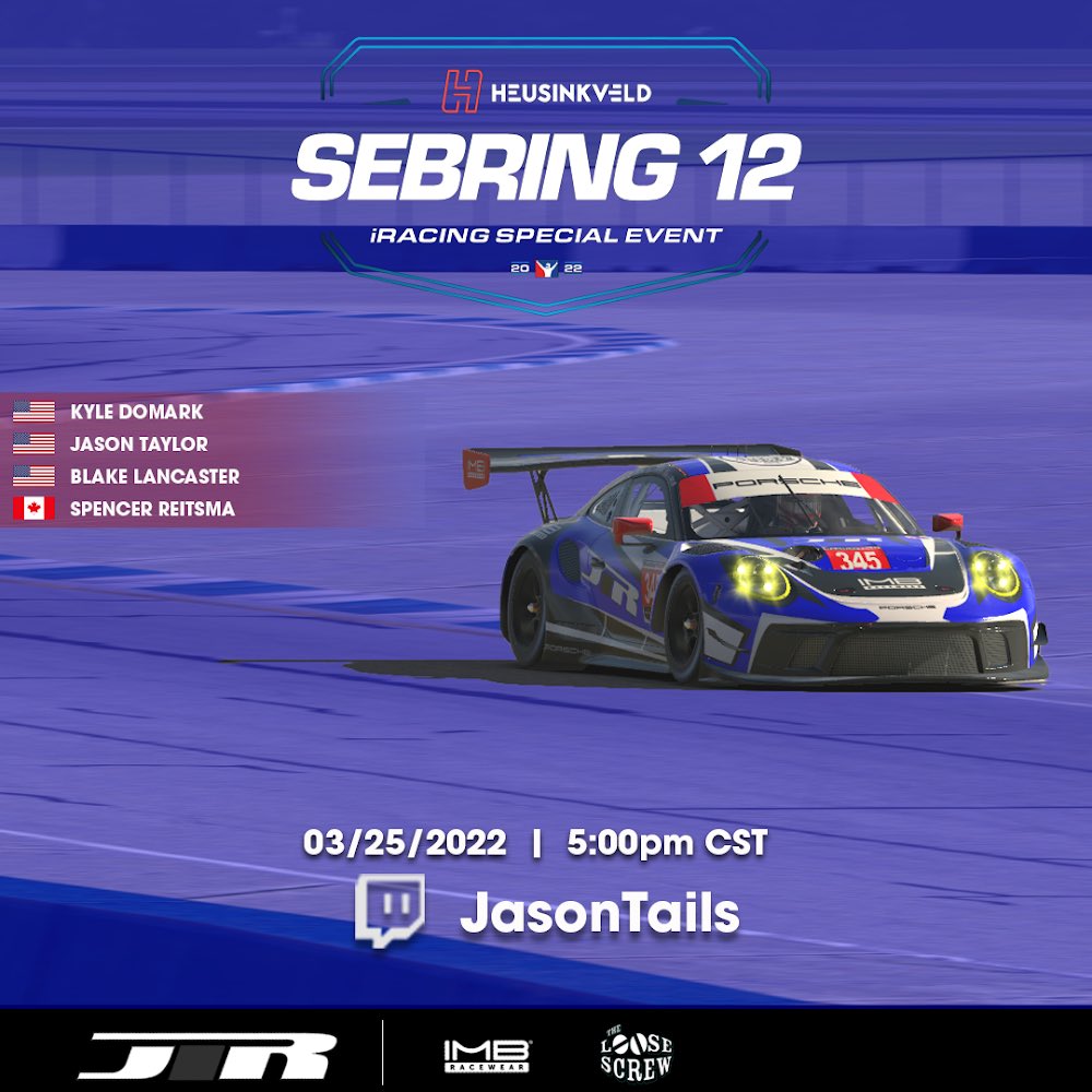 echelonsimsport's tweet photo. It’s almost time ⏰ We’ll have 1 car and 4 drivers in the first session tomorrow! Catch all the action on https://t.co/vyVNgYHJU3 🔥  #iracing #twitch #motorsports #stream #racing #Porsche #IMSA #endurance https://t.co/YoV6nAjuBk