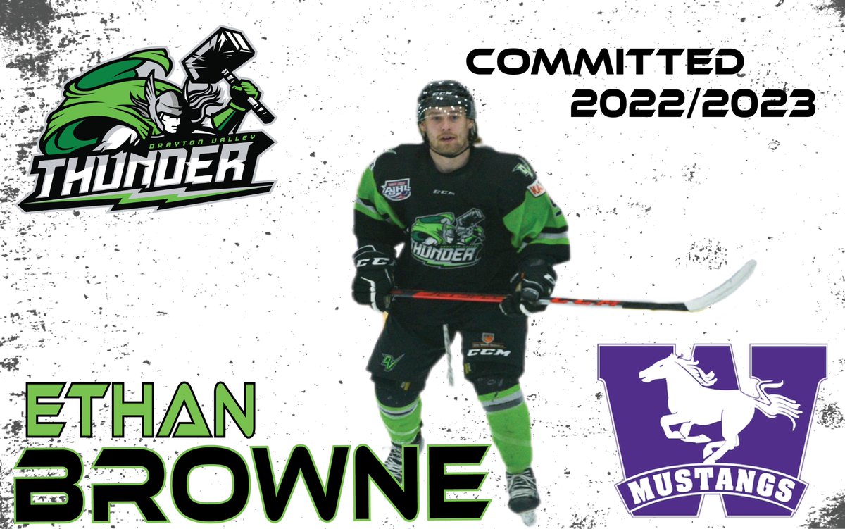 DVThunder's tweet photo. The Drayton Valley Thunder of the Alberta Junior Hockey League are pleased to announce that Forward Ethan Browne has committed to the University of Western Ontario Mustangs for the upcoming 2022/2023 season.

https://t.co/BcF9qMkkLJ https://t.co/DNUM2miE6i