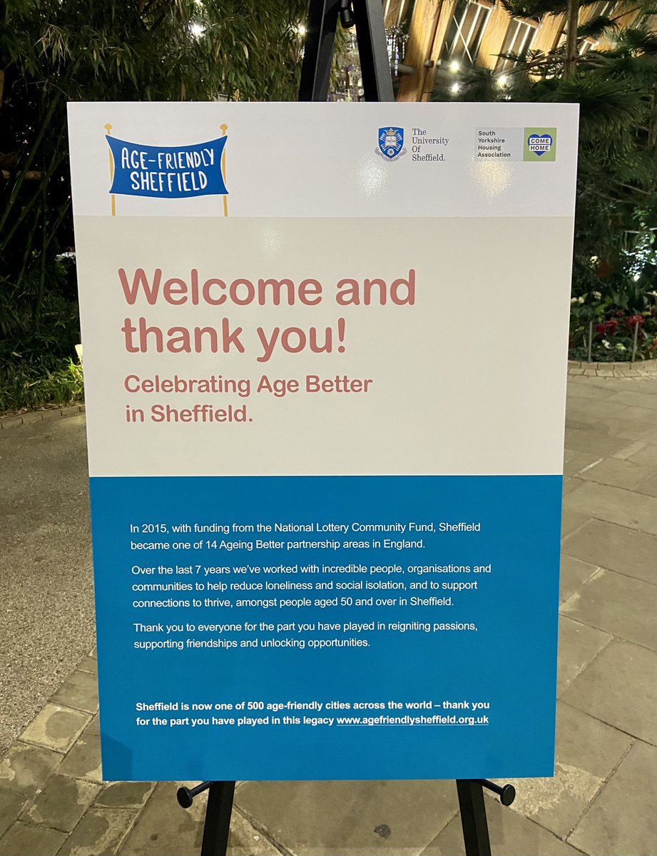 A huge thank you to everyone who has been involved in Age Better in Sheffield over the last 8 years. There are 1,000s of people who have contributed, and as many brilliant stories of connection - an enormous city-wide mission that continues with #AgeFriendlySheffield ❤️