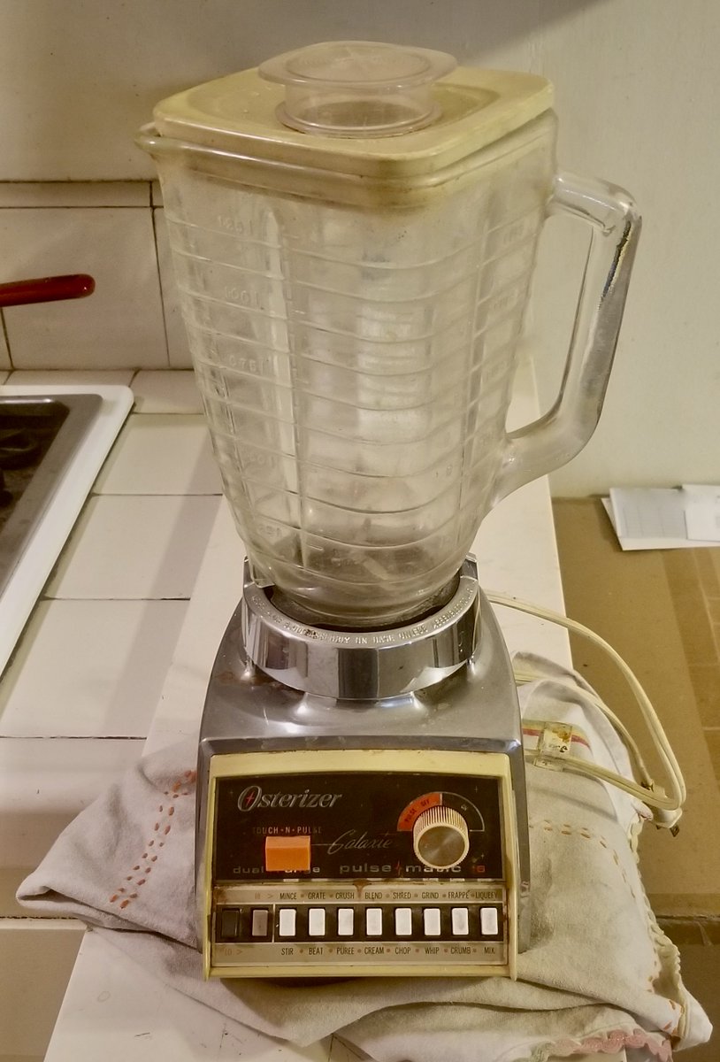RT if you're parents had one of these when you were a kid. It was the go-to blender of the 70's and 80's.  
I still use it, passed down from my mom.
Milkshakes, sauces, smoothies, my brothers Stretch Armstrong - and it still works. 
#Osterizer