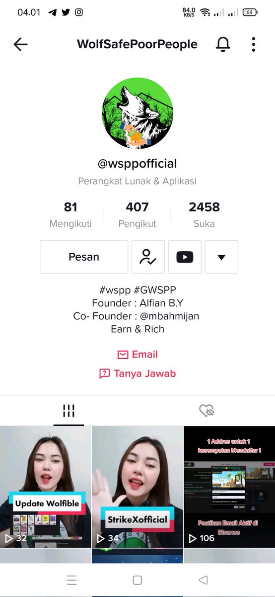 WsppHadiningrat's tweet photo. @RoboWolf8 @tiktok_us Done sir .. follow and  like si geulis juga https://t.co/WhGIJuYCCe