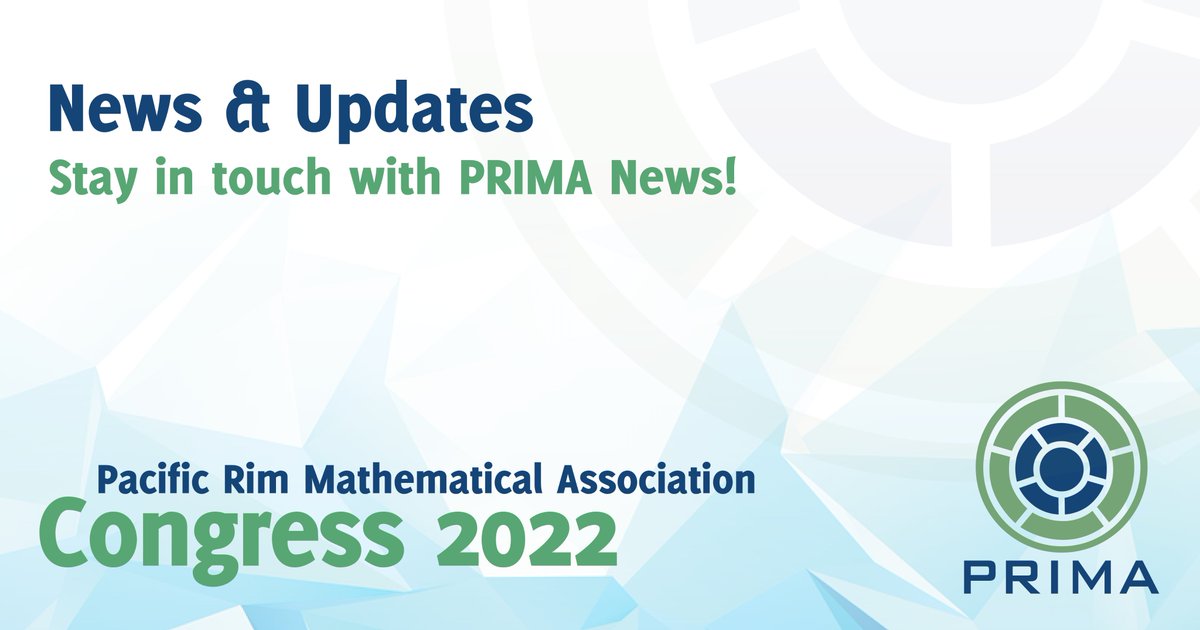 PRIMAmath's tweet photo. Keep up-to-date with PRIMA by signing up for the newsletter. 

Stay tuned for more announcements regarding special sessions, registration, and more!

https://t.co/ZDDLfyo1K7 https://t.co/6dYXaj71Jc