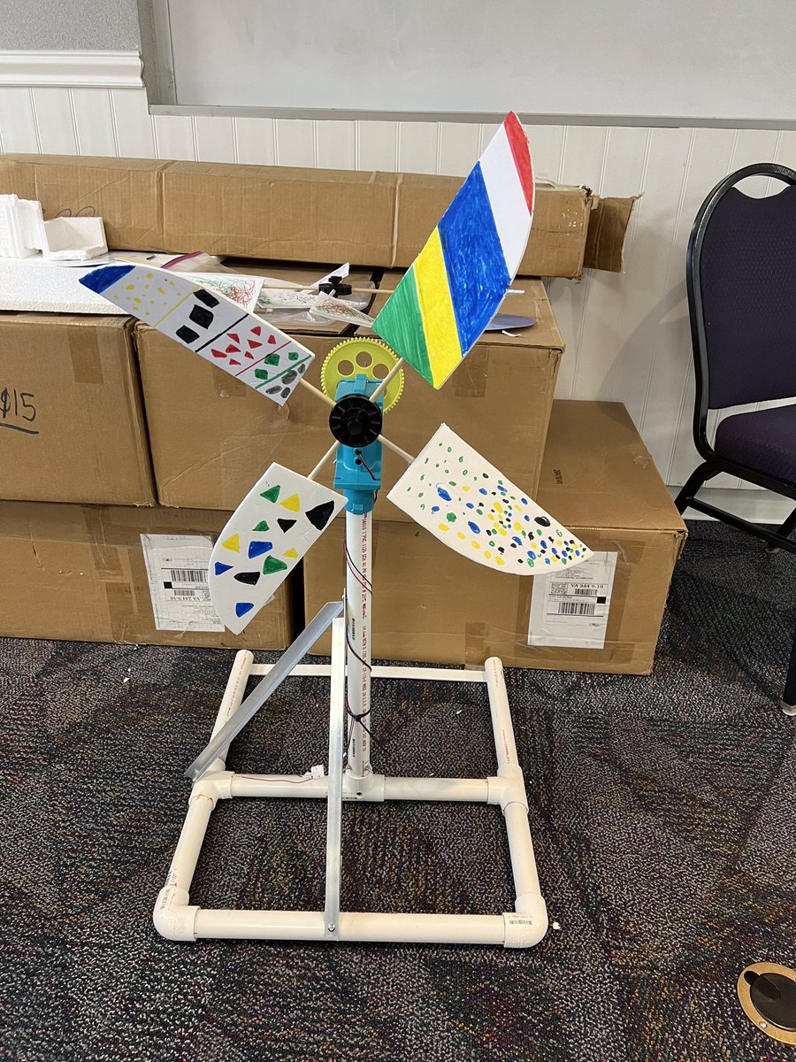 tridentwindco's tweet photo. Our team here at TWC had a great time helping out at the #KidWind competition. Here are some photos of the middle and high schoolers turbines!!! #CollegiateWind #savetheplanet #greennewdeal #futureofwind @JMUlibraries @JMUEngineering @jmuisat https://t.co/l6QwelBzyH