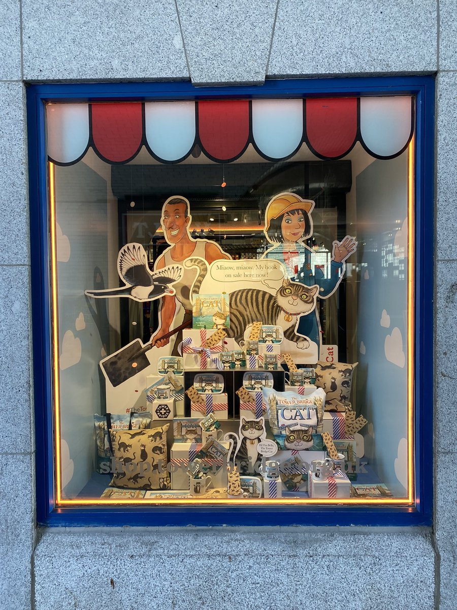SarahVMCuk's tweet photo. Installing this window display @TowerBridge today to celebrate the launch of their third @TowerBridgeCat Book which officially launches on 2nd April with an in store event ! #towerbridge #thetowerbridgecat https://t.co/vwEmSWgzs0