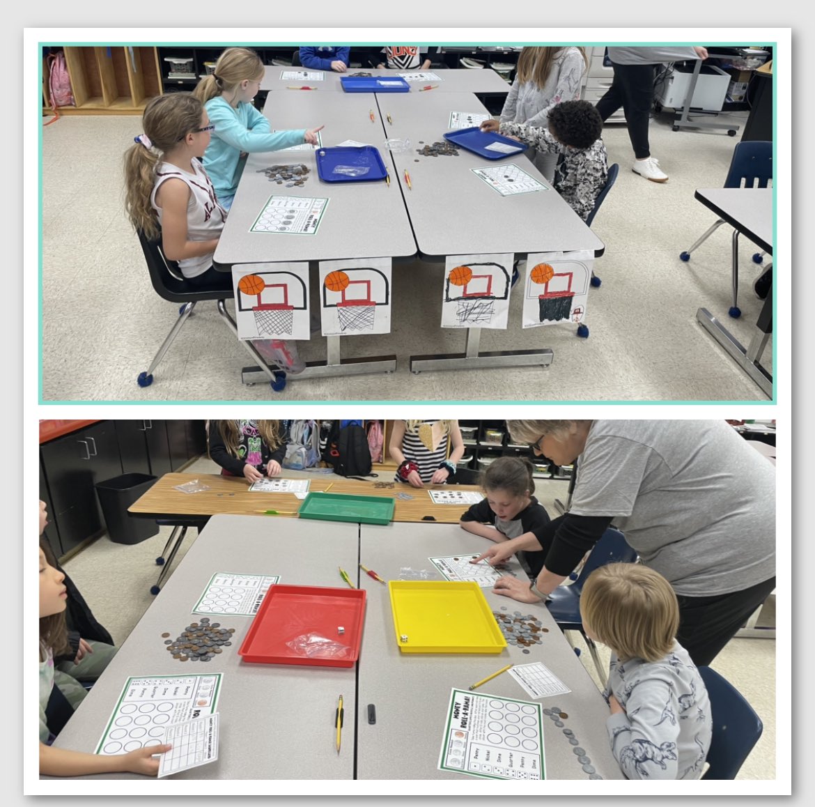 lgpartrick's tweet photo. Math Madness Update!! Second Grade at Brooks Elementary scored some extra points during overtime by making some awesome Geometry and Measurement plays!!! https://t.co/SW7LI0rzuU