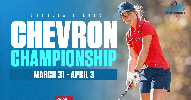 OleMissWGolf's tweet photo. Rebel transfer @ifsgolf has officially announced that she will be playing in her first @LPGA Major next weekend at the 2022 Chevron Championship in California!

Vamos Isabella! #HottyToddy 🔴🔵