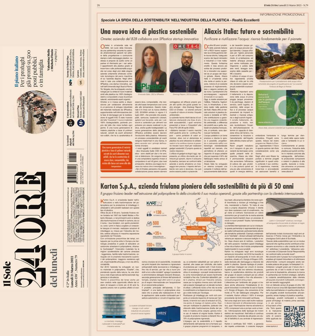 SplasticaSrl's tweet photo. E' con grandissimo orgoglio che condividiamo questo articolo pubblicato all'interno de @sole24ore riguardante le aziende leader nella #sostenibilita tra cui #SPlastica e Ometec! 🌷
https://t.co/MRRHJOClbq
https://t.co/pXwXZhZ9kl
#bioplastica #biodegradabile #compostabile https://t.co/4KZT0cLmGA